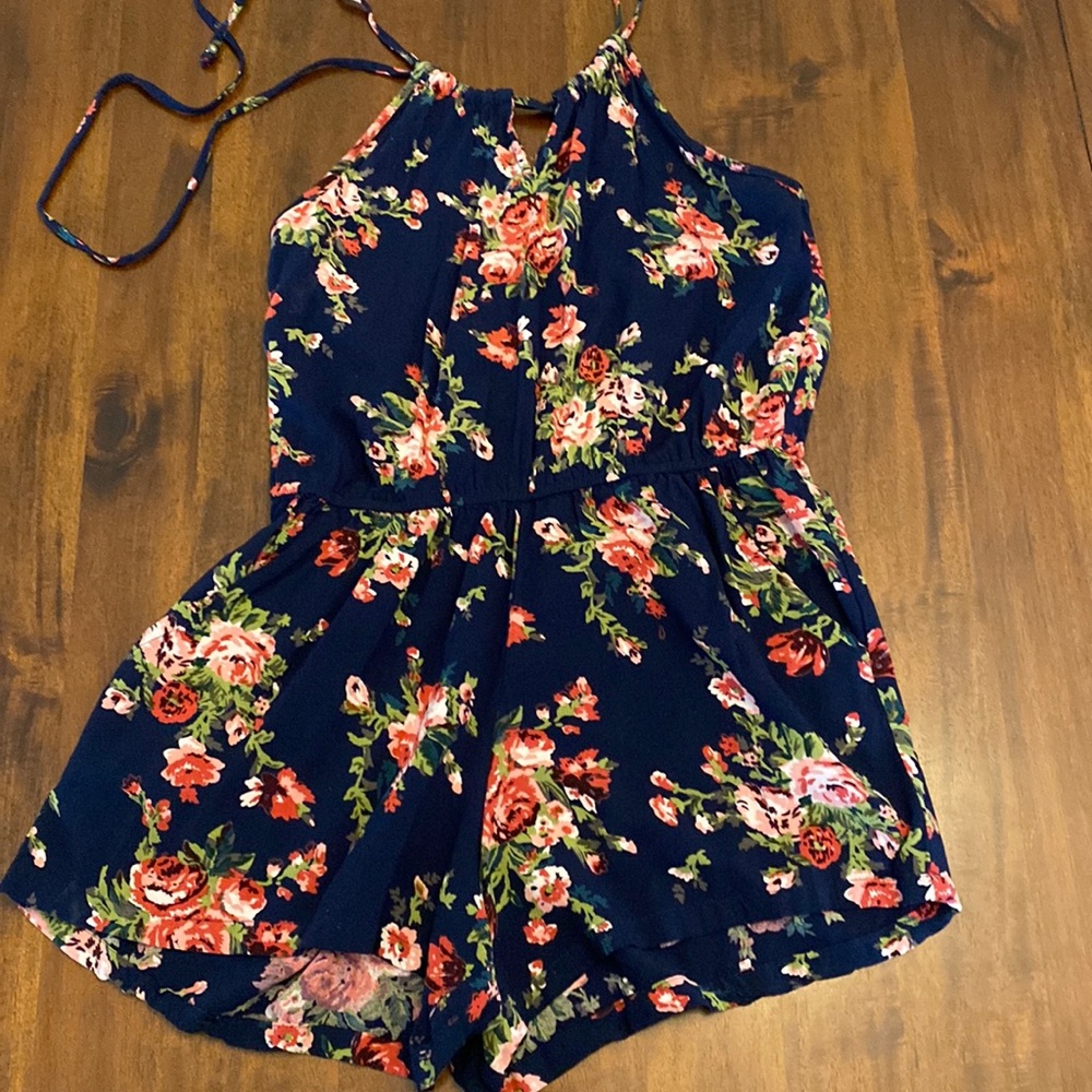 Floral halter romper